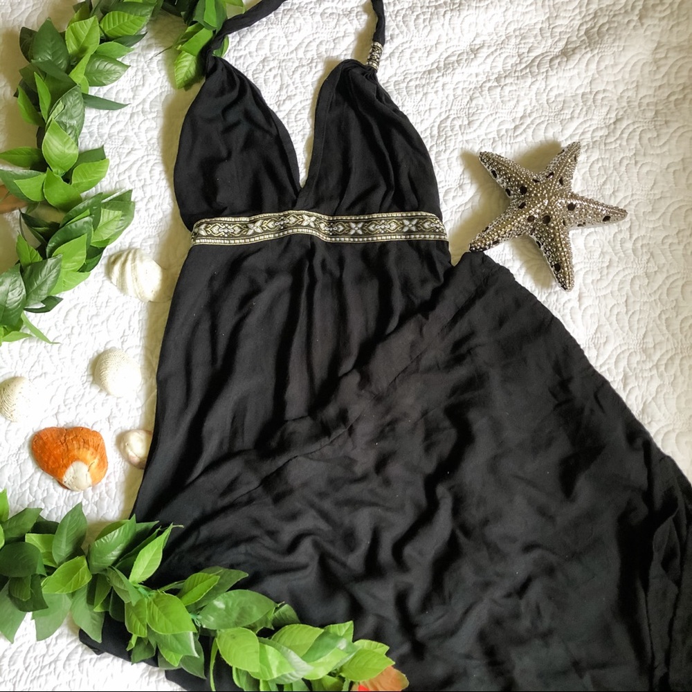 3/$30 Black Bali-made Halter-top Dress